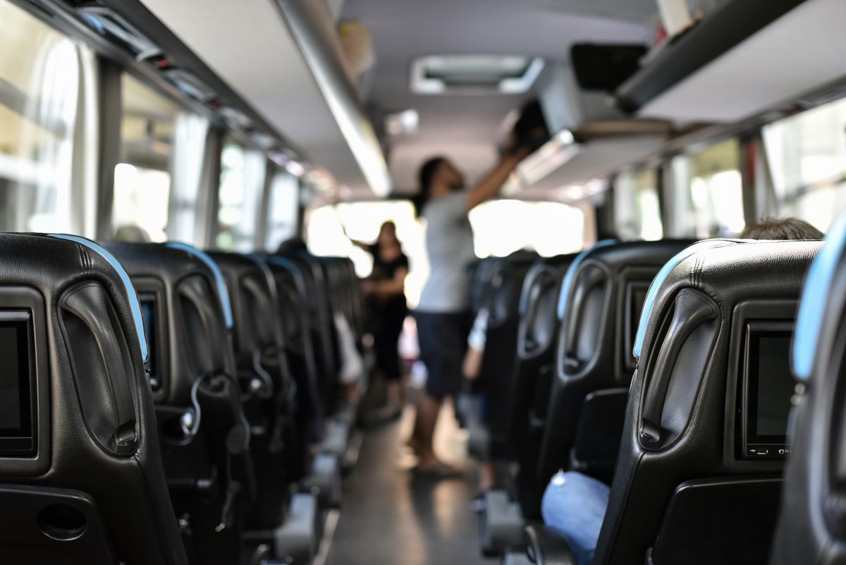 inside the tourist bus